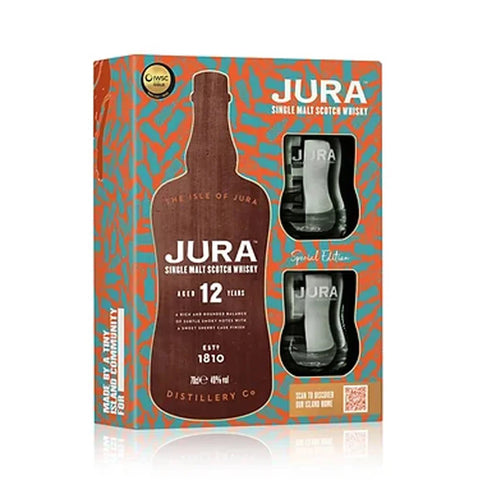 Jura 12 Year Old Single Malt Scotch Whisky Gift Set