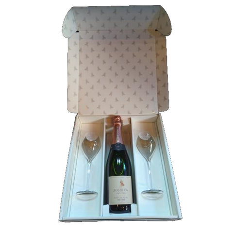 Roebuck Estates 2017 Rose De Noirs Gift Set With Branded Tulip Flutes